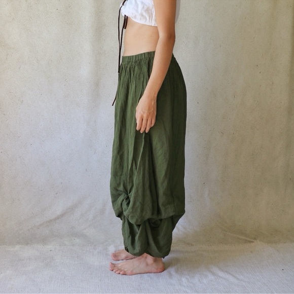 Jaded Gypsy Pants - Jaded Gypsy -  Olive Green Balloon Harem Pants